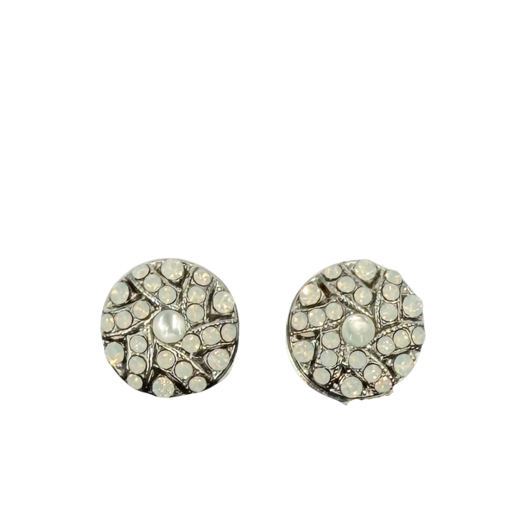 Mariana Swirl Earrings Mother of Pearl on Rhodium 