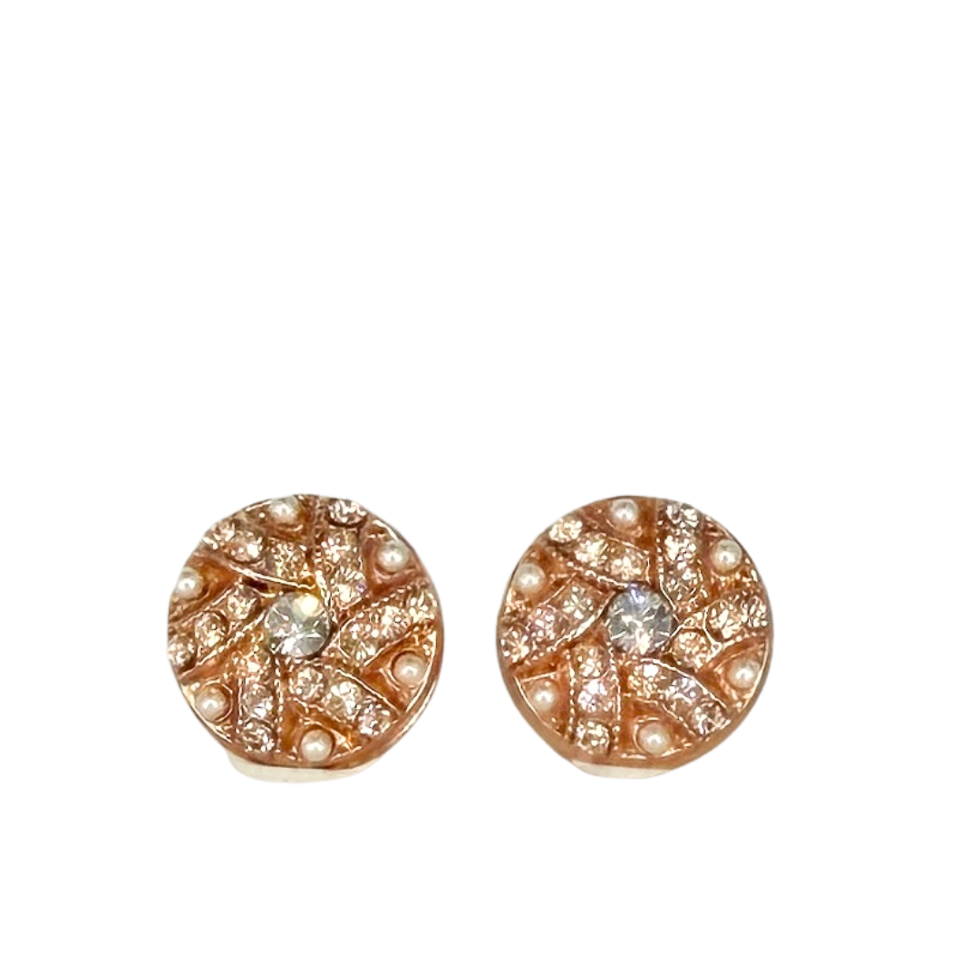 Mariana Swirl Earrings Pearl Compact on Rose Gold  Main image