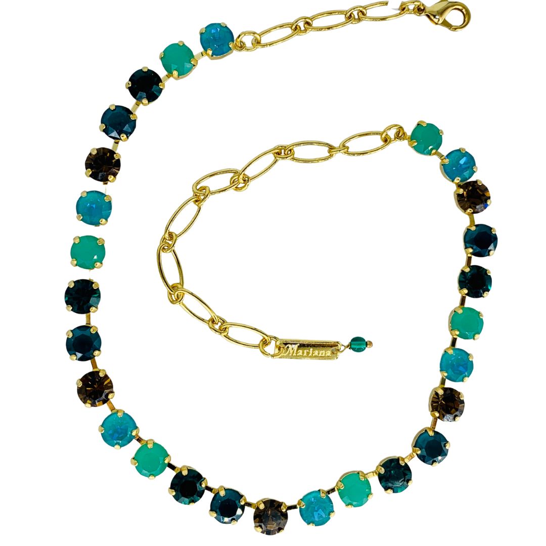 Mariana Plain Necklace Deep Forest on Gold