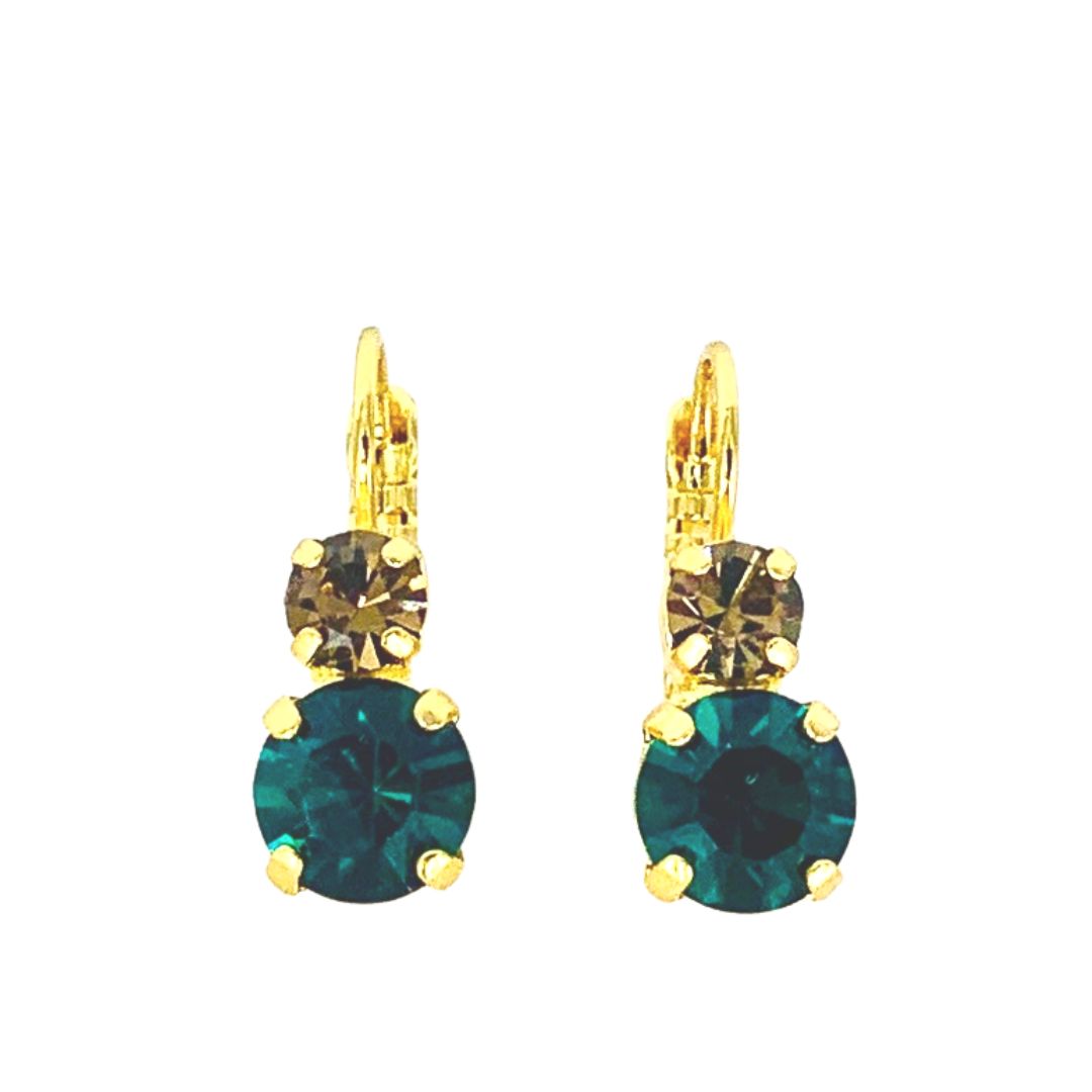 Mariana Earrings Small Double Drop Peridot on Gold