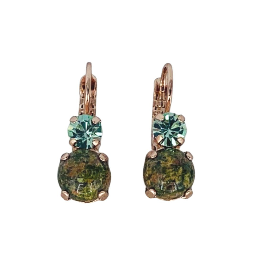 Mariana Earrings Small Double Drop Mineral Terra on Rose Gold