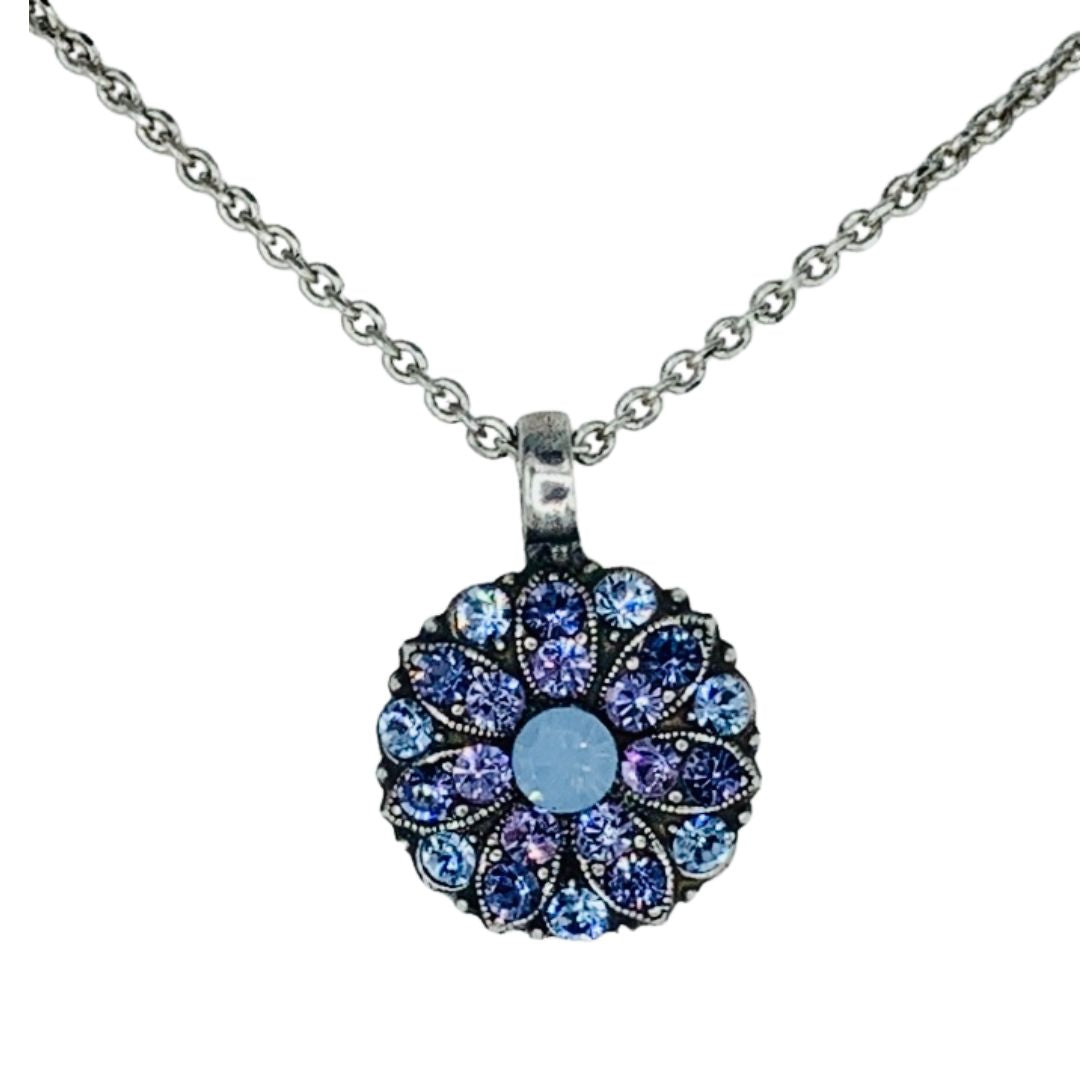 Mariana Guardian Angel  Necklace Lavender Fields on Rhodium