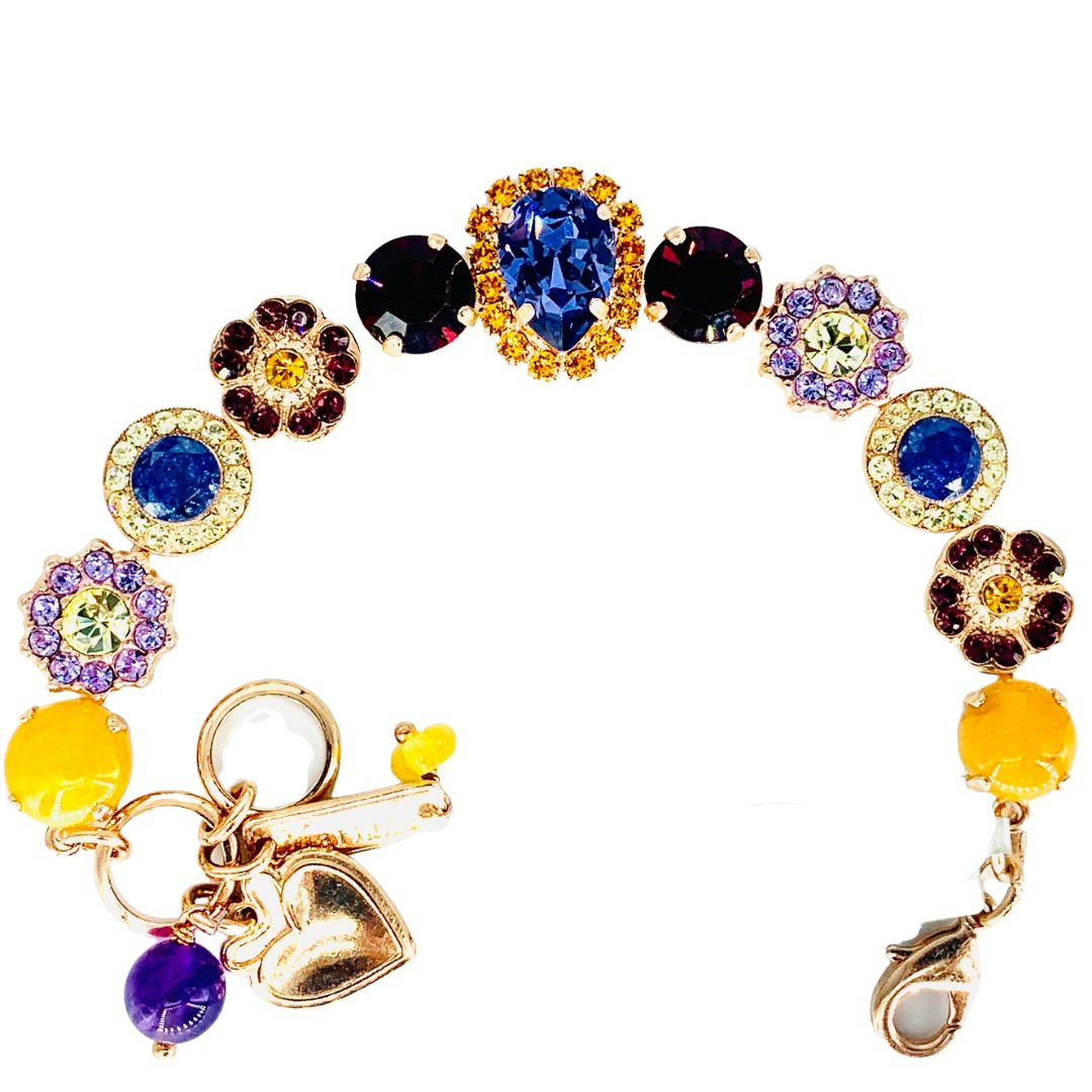 Mariana Elemental Bracelet With Pear Halo Mineral Sunrise on Rose Gold