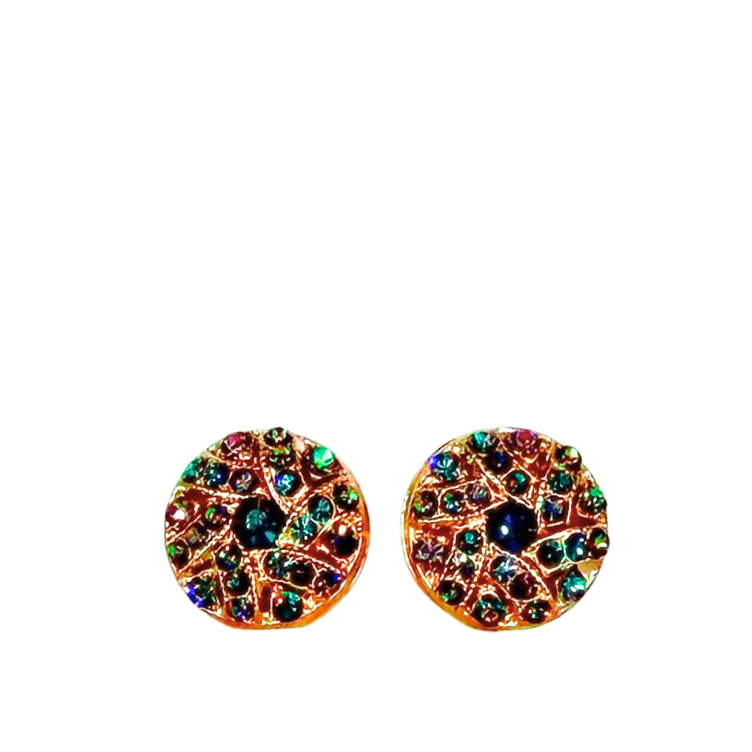 Mariana Swirl Earrings Vitriol Green on Rose Gold POST Main image