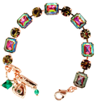 Mariana Emerald Cut and Round  Bracelet Vitriol on Rose Gold