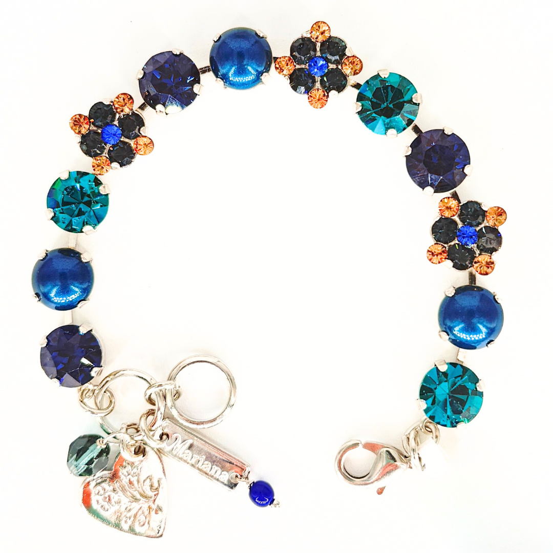 Mariana Quatrefoil Cluster Bracelet Indigo Hour on Rhodium