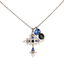 Mariana Filigree Cross With Sidecar Charm Indigo Hour on Rhodium