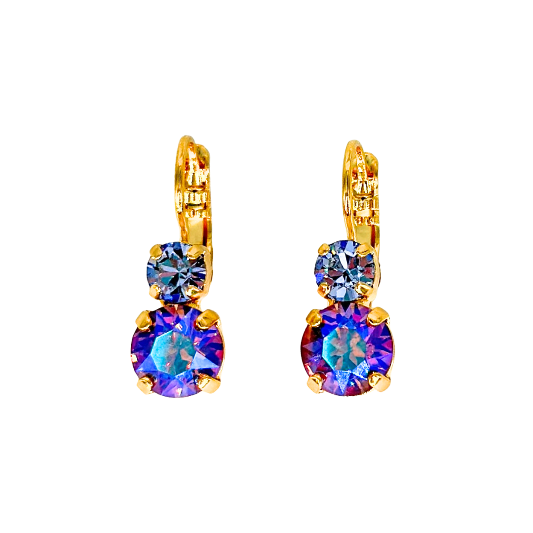 Mariana Small Double Drop Earring Lavender Mist on Gold