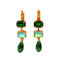 Petite Emerald Cut Dangle Earring The Green Room on Gold