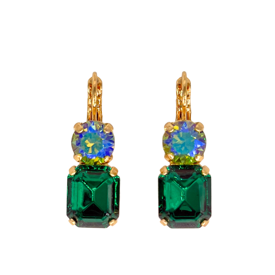 Mariana Large Round Emerald Dangle The Green Room on Rhodium Main image