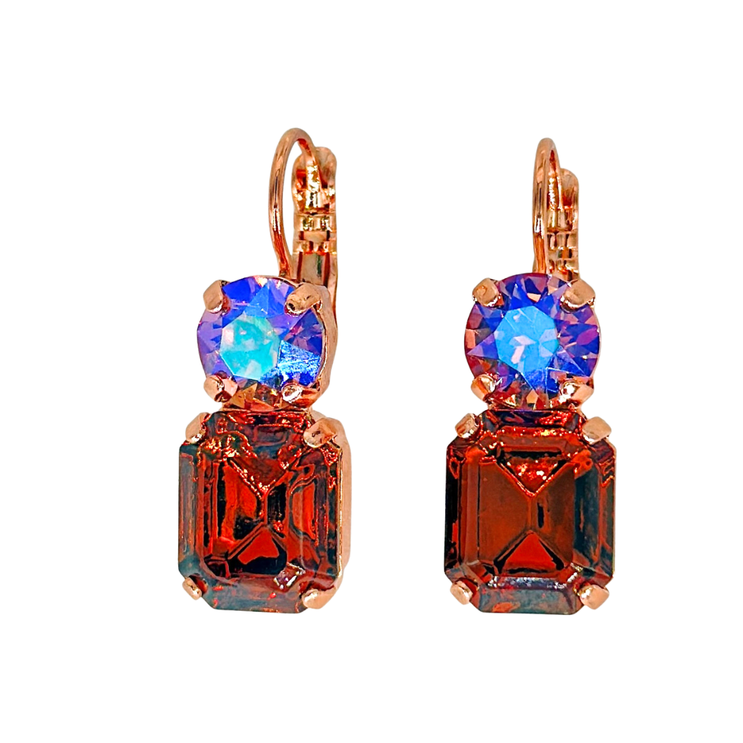 Mariana Large Round Emerald Dangle Cello Solo on Rose Gold Main image