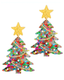 Acrylic Christmas Tree Decorated Earrings With Star Topper