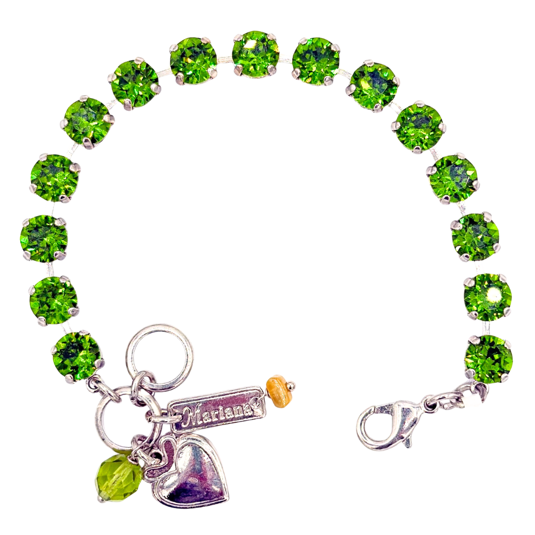 Mariana  Bracelet Plain Spring Green on Rhodium