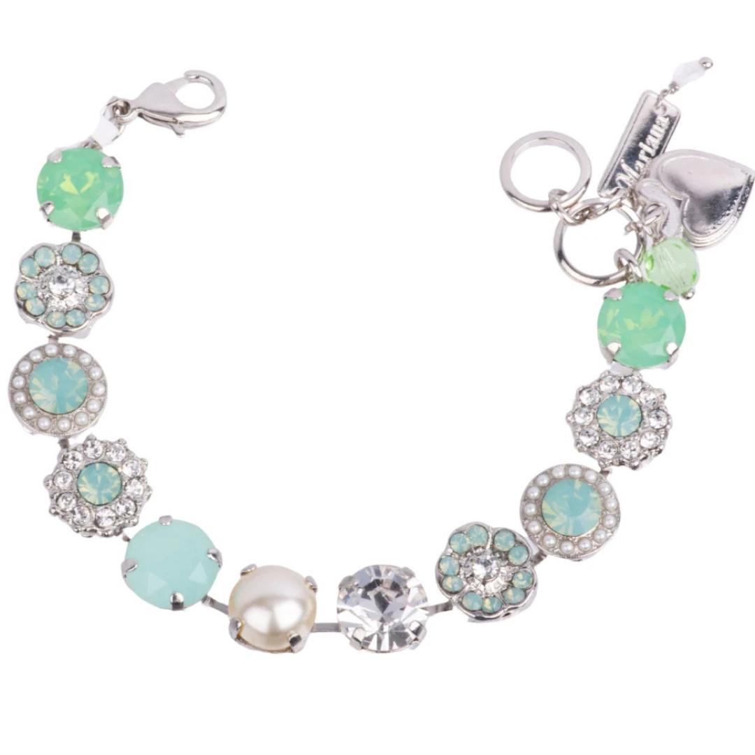 Mariana Medium Rosette Bracelet Malibu Mint on Rhodium