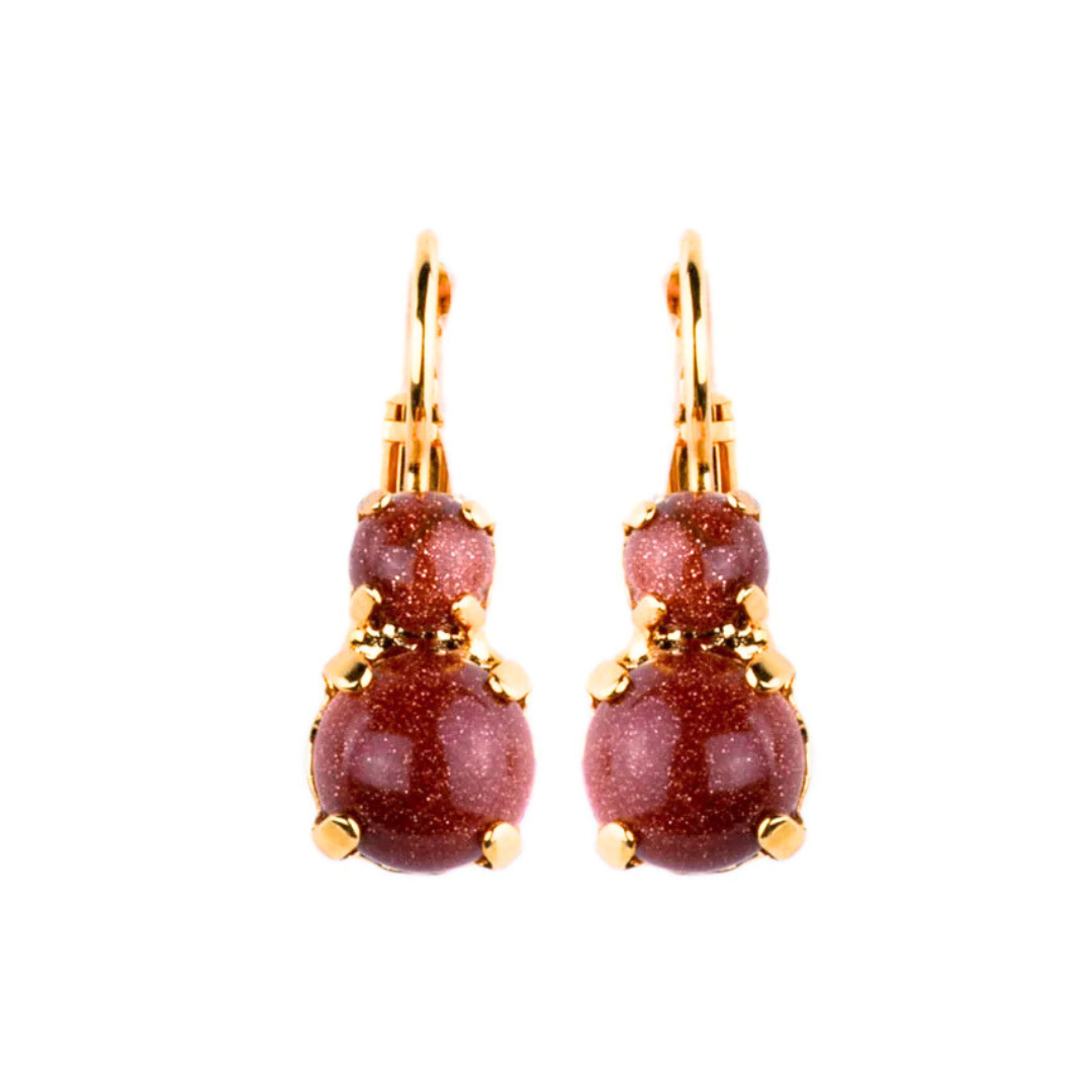 Mariana  Double Drop Earrings in Sunstone on Rhodium