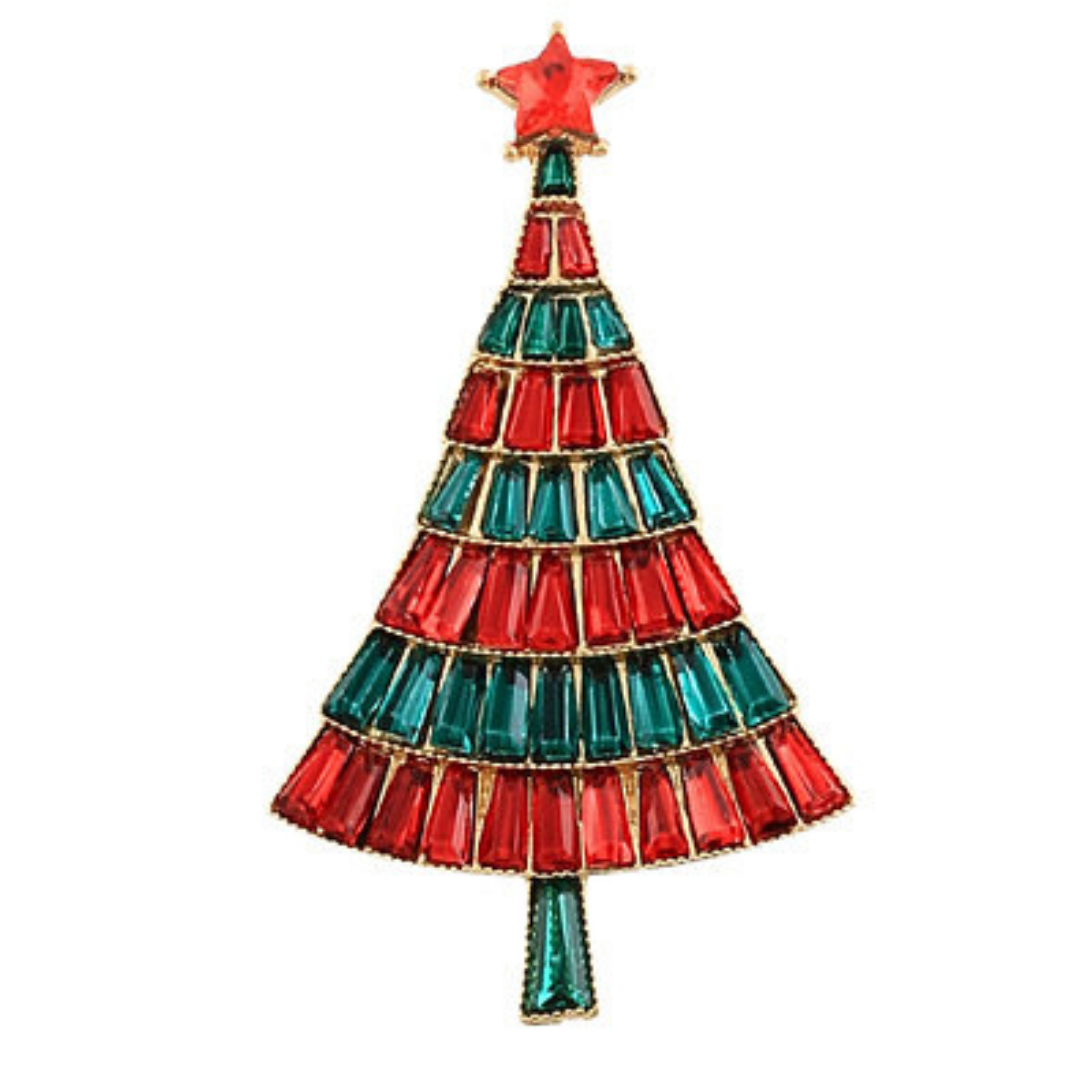 Crystal Christmas Tree Pin