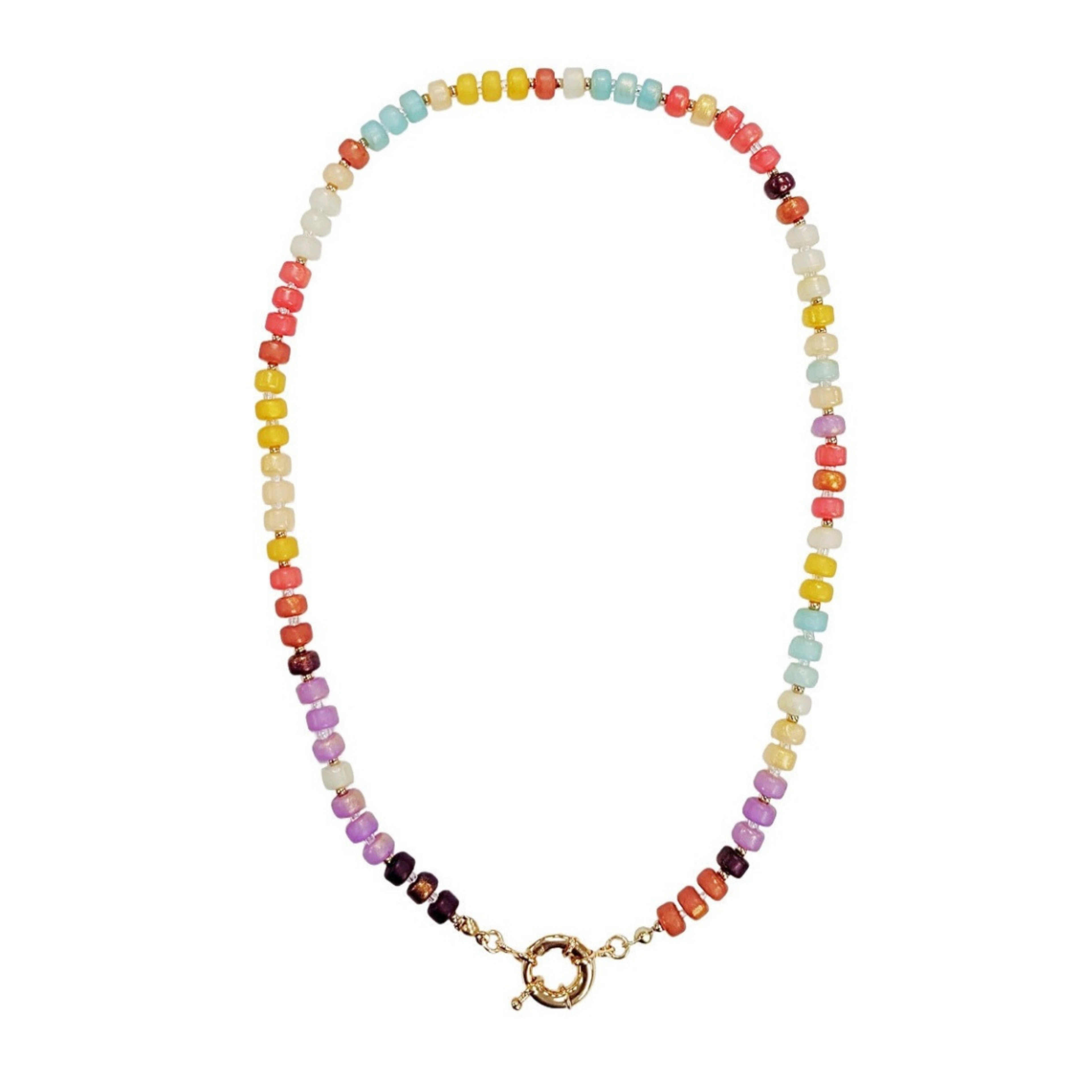 Multicolored Acrylic Bauble Bead Necklace