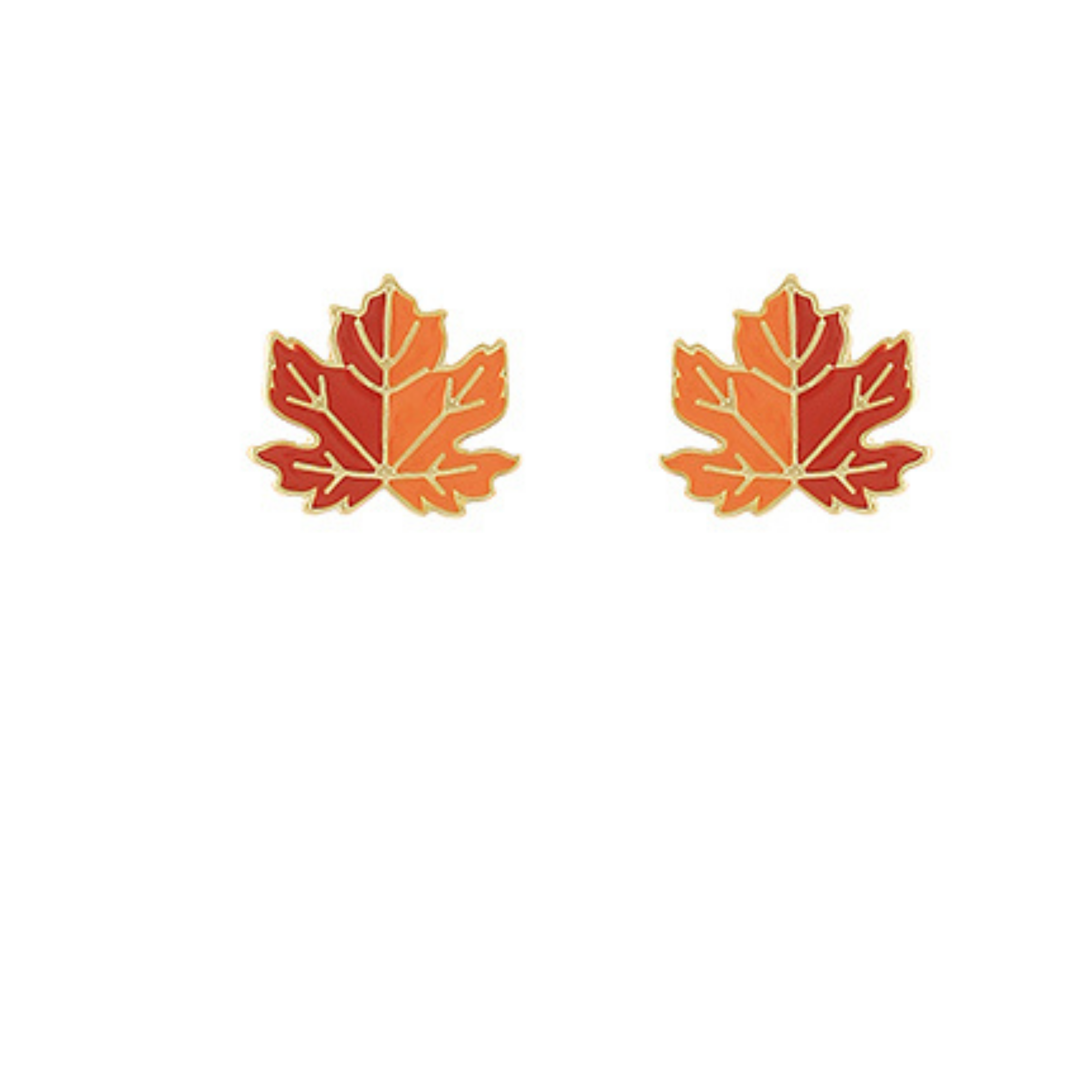 Maple Leaf Enamel Earrings