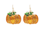 Glitter Pumpkin Earrings With Leaves