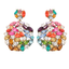 Multi Crystal Ornament Post Earrings
