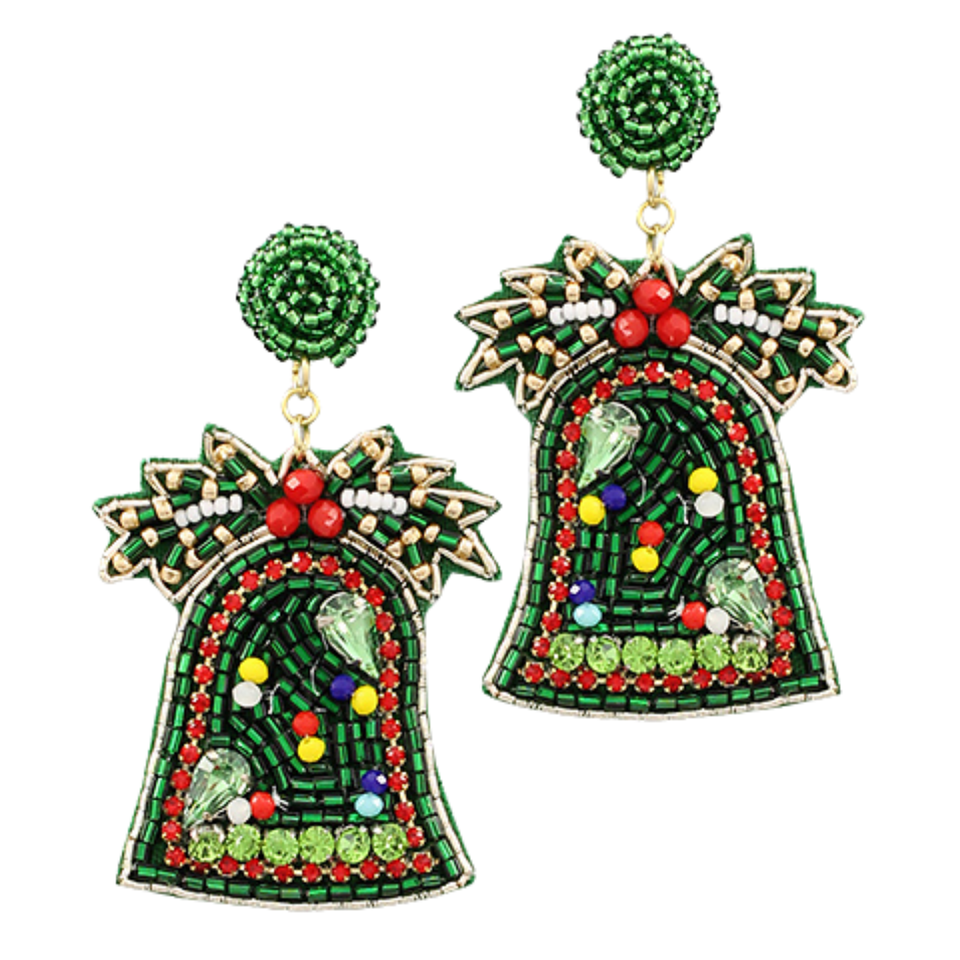 Beaded Christmas Bells Earrings