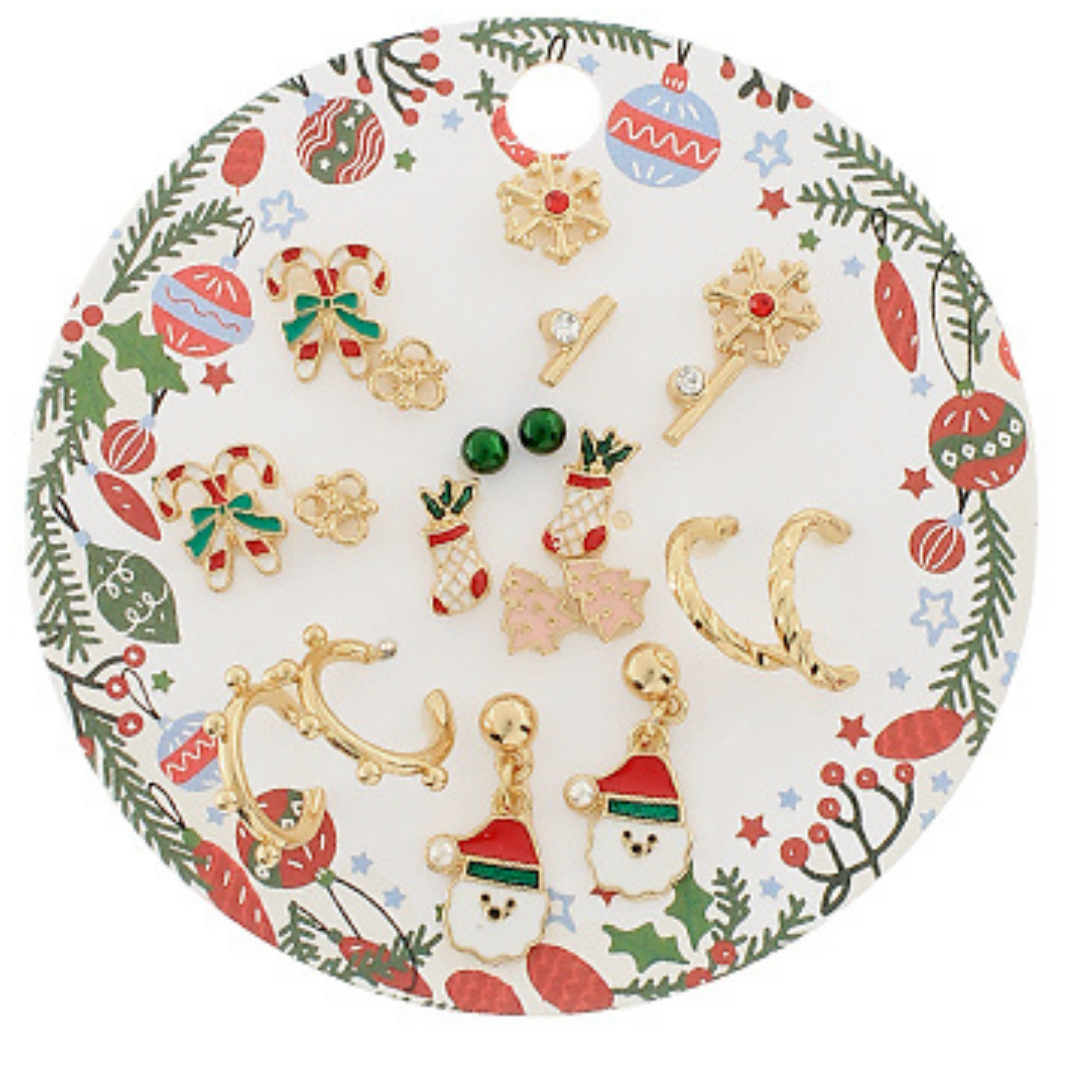 Mix and Match Christmas Earrings Set With Hoops