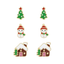 Gingerbread Set of Three Christmas Enamel Stud Earrings-Mix and Match