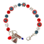 Mariana Small Flower Bracelet Red White and Blue on Rhodium