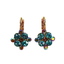 Mariana Diamond Shaped Cluster Earrings Bourbon and Brass on Gold
