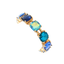 Cushion Cut Glass Stretch Bracelet Multi Blues