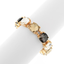 Cushion Cut Glass Stretch Bracelet Multi Browns