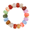 Multicolored Marbled Bauble Bead Bracelet With Faux Gold Disks