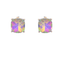 Lavender Square Glass Earring POST