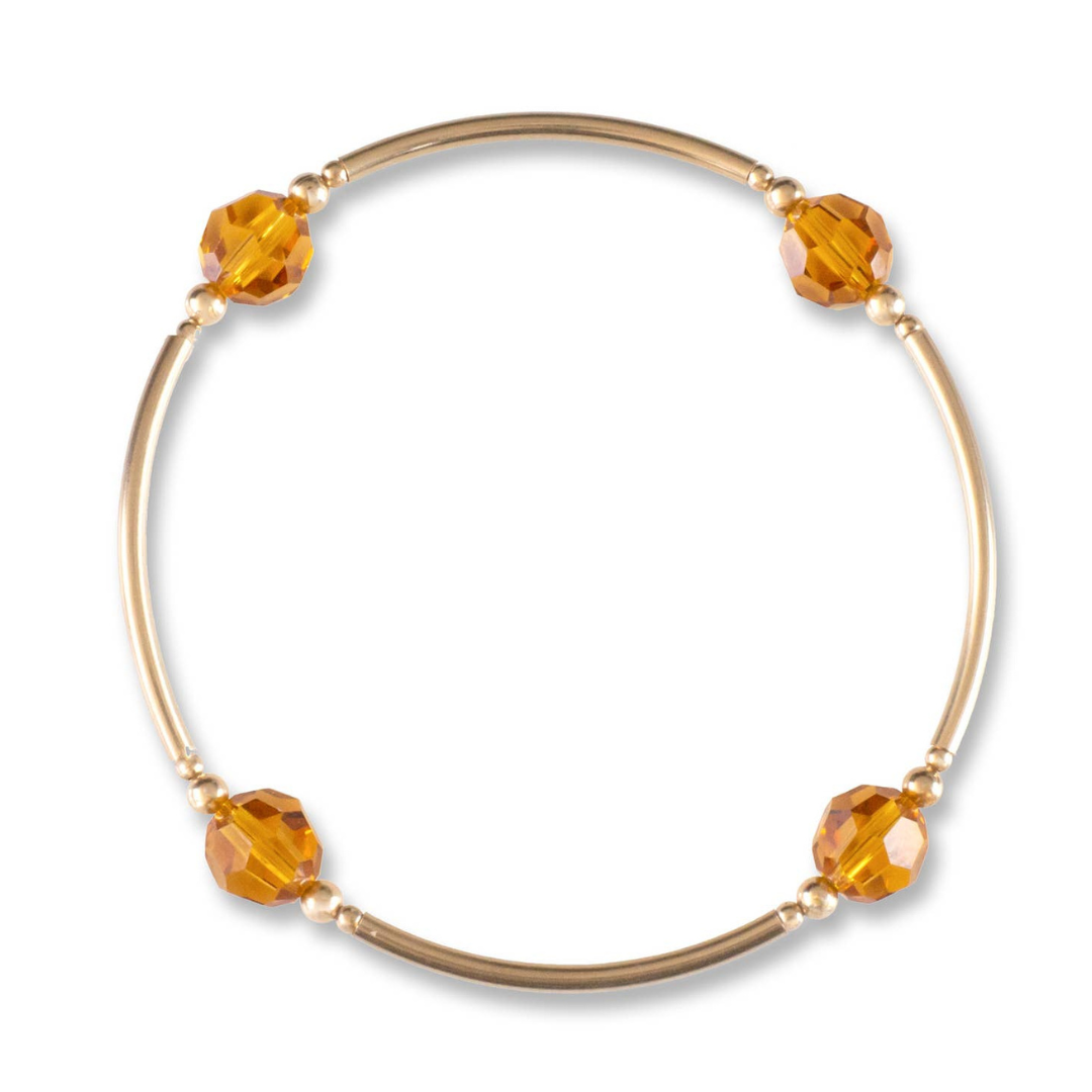 Birthstone Blessing Bracelet for November on Gold
