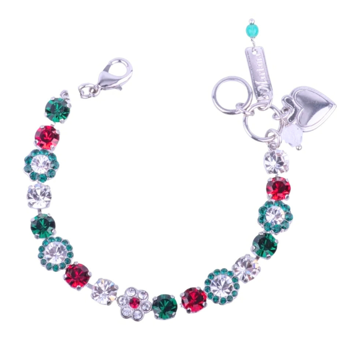 Mariana Small Flower Bracelet Holiday on Rhodium