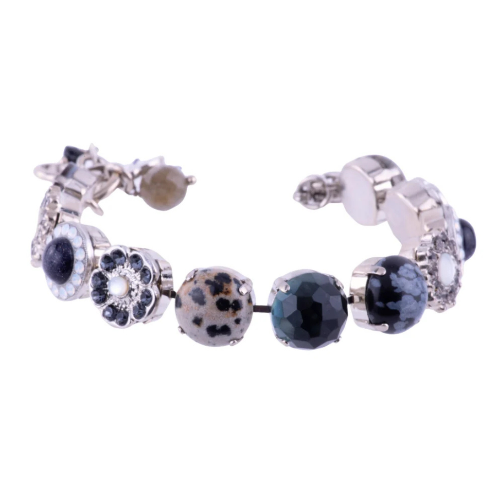 Mariana Medium Rosette Bracelet Mineral Night Fall on Rhodium