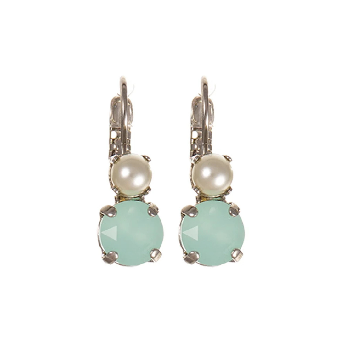 Mariana Earrings Small Double Drop Malibu Mint on Rhodium