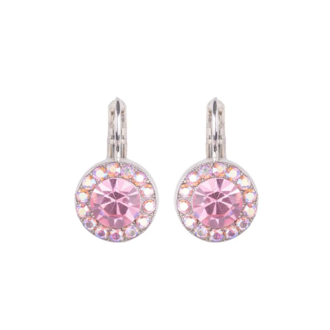 Mariana Halo Earrings Light Pink on Rhodium