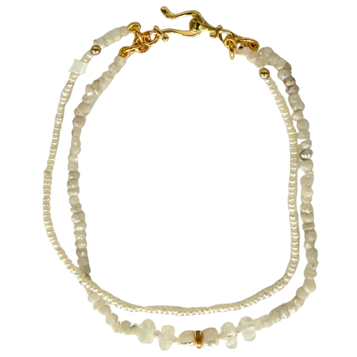 Avnei June Bracelet Pearl/Moonstone on Gold-Long Main image