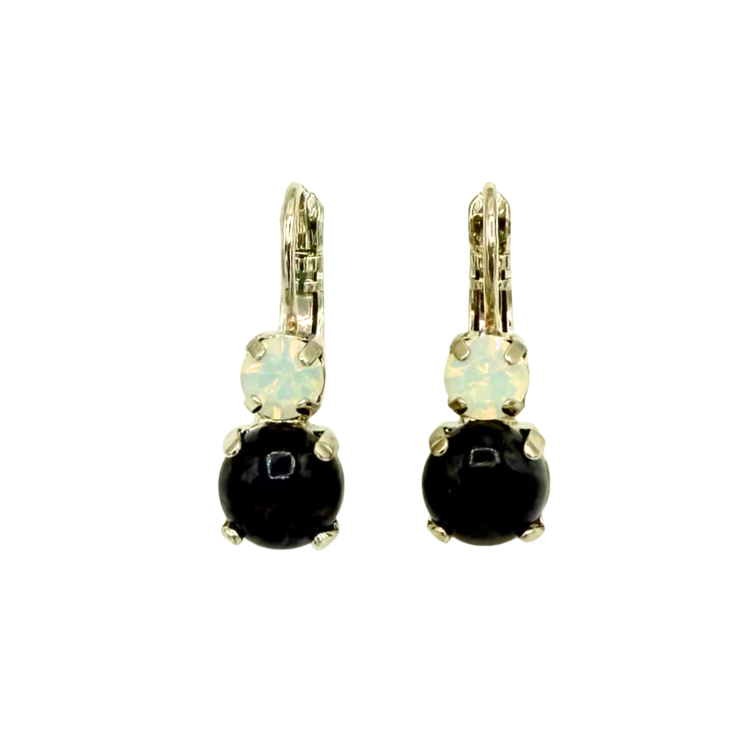 Mariana Double Drop Earrings Mineral Cascade on Rhodium