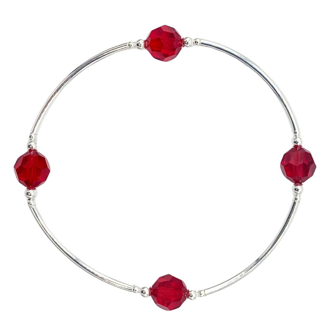 Birthstone Blessing Bracelet for Garnet/January on Sterling Silver