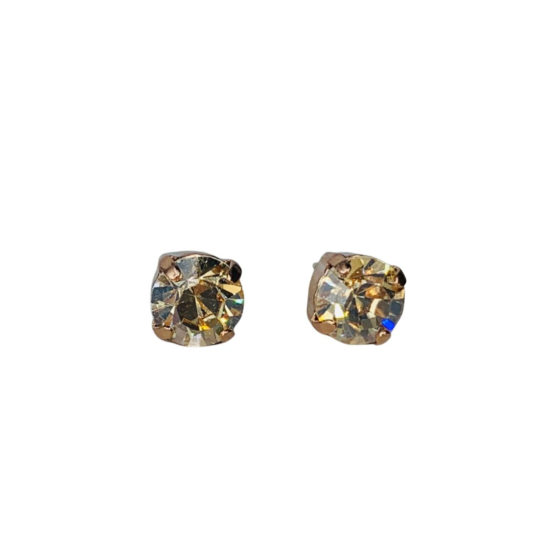 Mariana Stud Earring Light Amber on Rose Gold POST