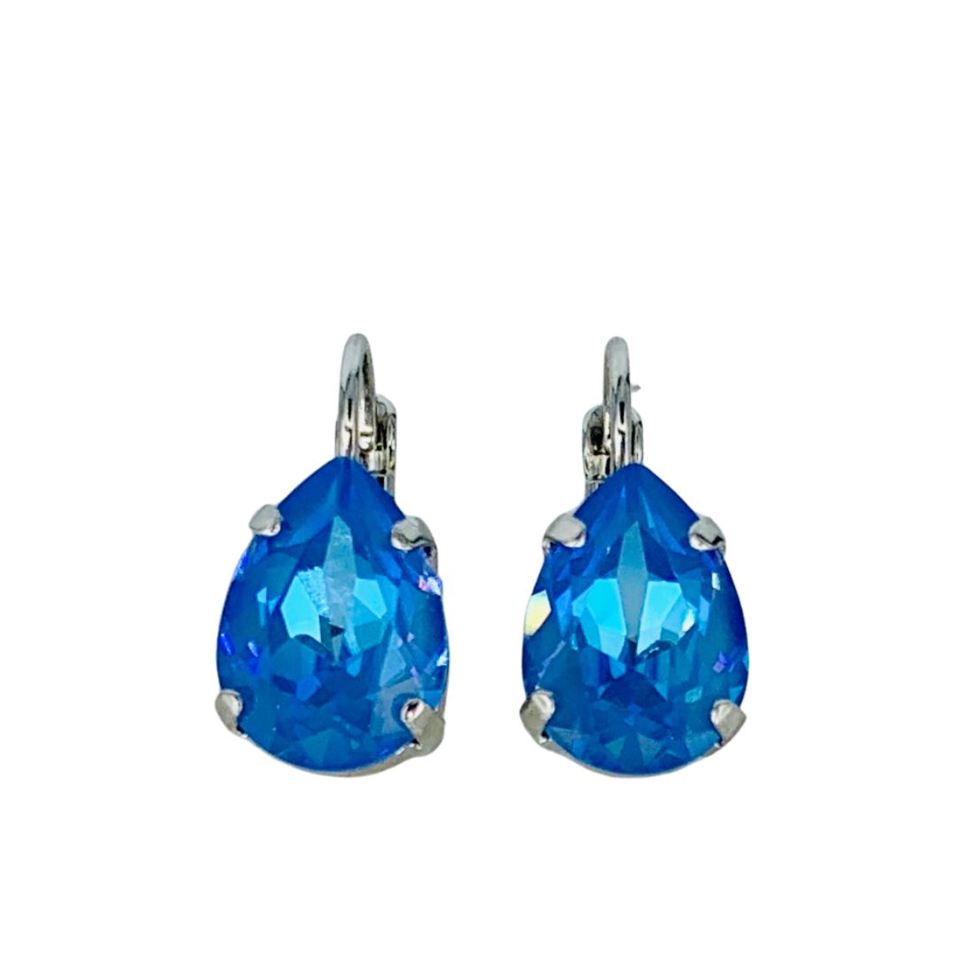 Mariana Earrings Teardrop Sunkissed Ocean on Rhodium