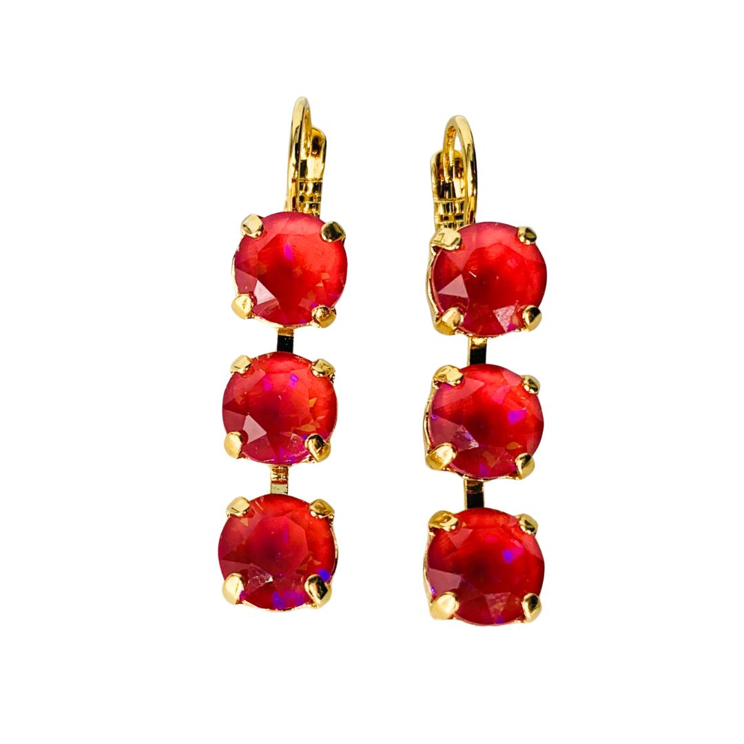 Mariana Earring Triple Drop Sun Kissed Blush on Gold