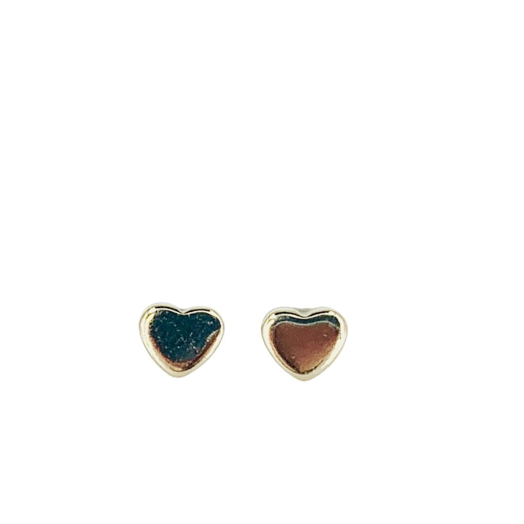Delicate Gold Heart Stud Earrings