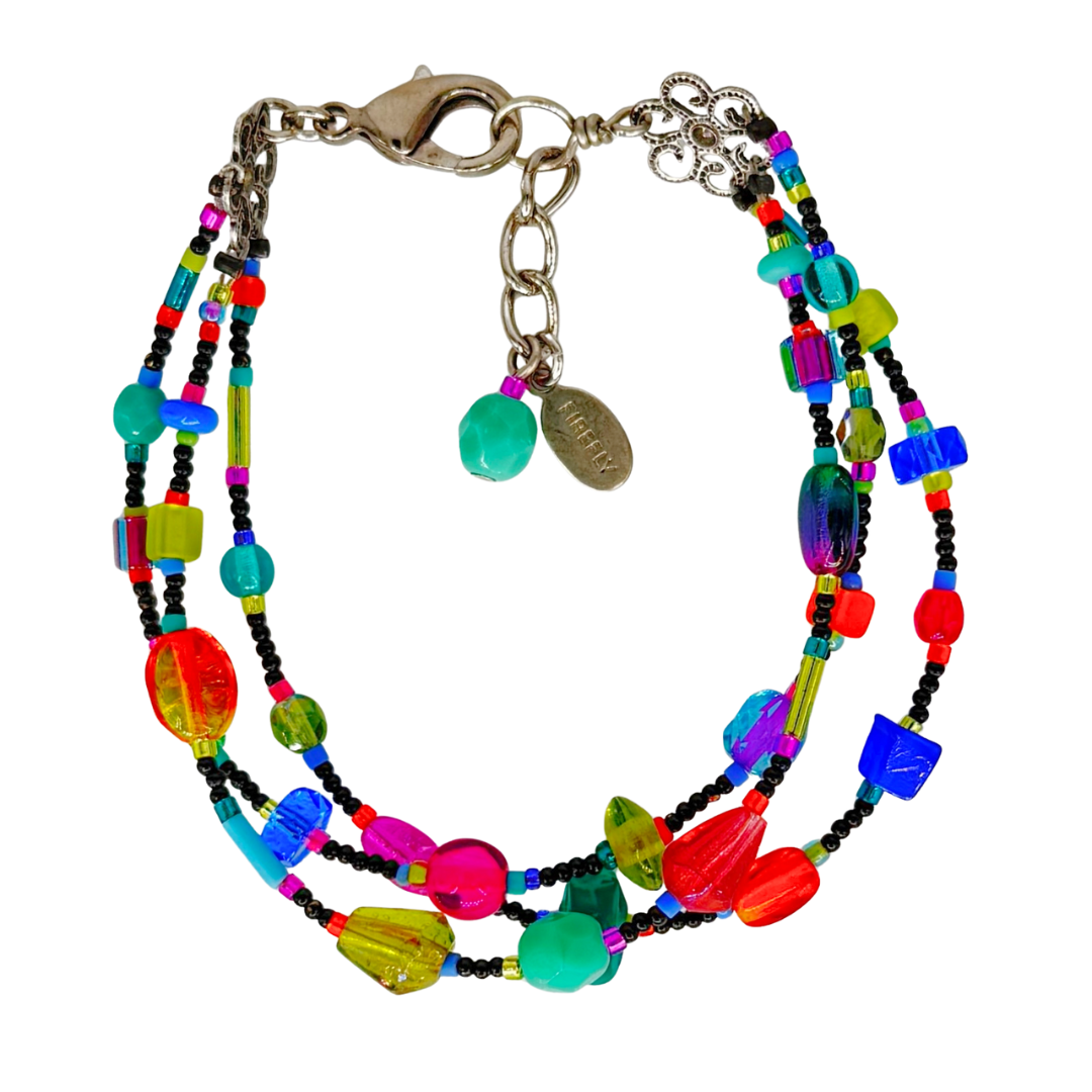 Firefly Multicolor Confetti Bracelet on Silk Thread