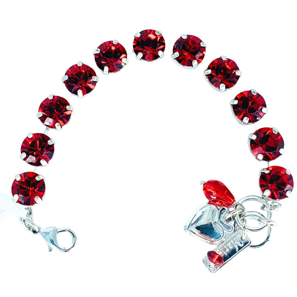 Mariana Medium Bracelet Bright Red on Rhodium