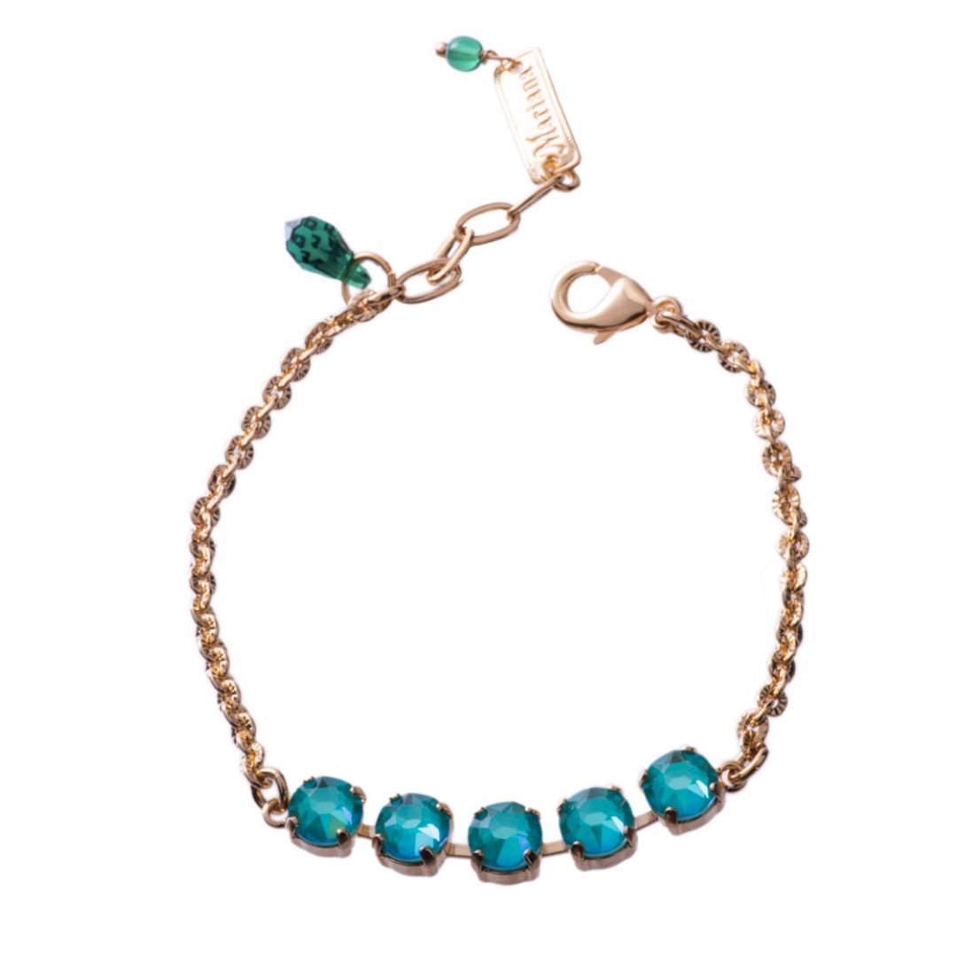 Mariana Petite  Five Stone Bracelet Sunkissed Aqua on Rose Gold Main image
