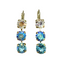 Mariana Earring Triple Drop Bay Blue on Rhodium