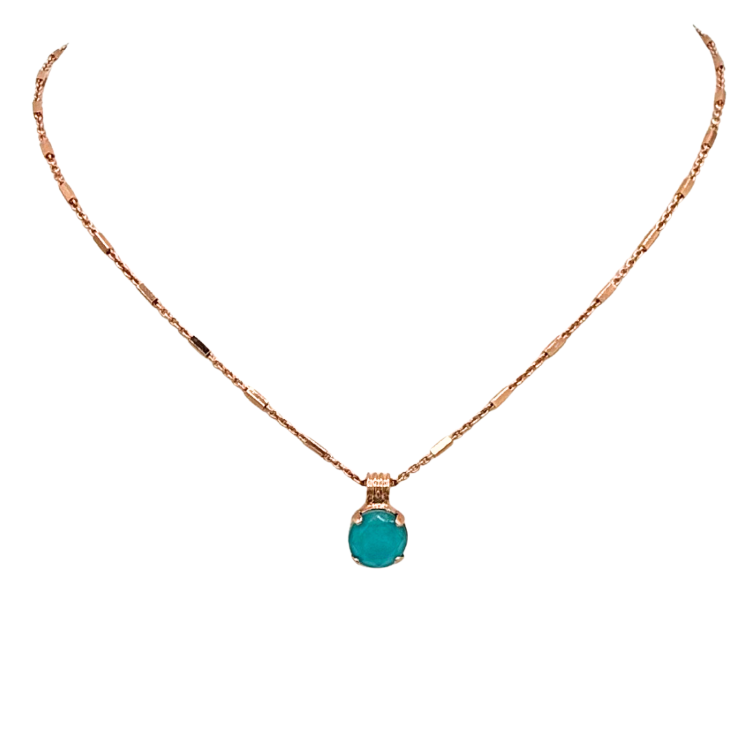 Mariana Simple Pendant Sunkissed Laguna on Rose Gold